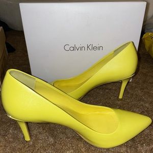 Yellow Calvin Klein 3 inch Heels